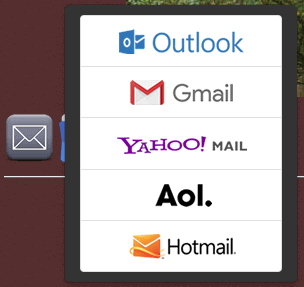 Email selection popup on Best Homepage Ever